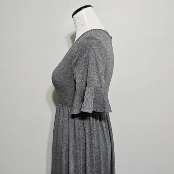 New Emery Rose S Midi Dress Cottagecore Boho Tiered Flounce Ruffle Bell Sleeve - Picture 4 of 13